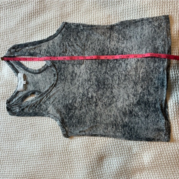 Alexander Wang Heather Grey Feathered Racerback Tank Top size medium women’s - Picture 6 of 7